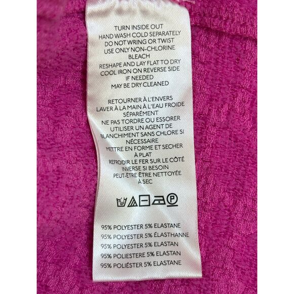 Anthropologie Maeve Socialite Popcorn Tee Magenta Pink Size S Barbiecore Girly - Picture 9 of 11